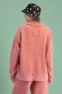 Textured Thermal Washed Pullover