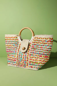Knotra Jute Wood Handle Bag