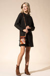 Hand-Painted Genuine Leather Crossbody - Magnolia
