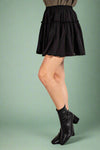 Ruffled Mini Skirt With Lining Black