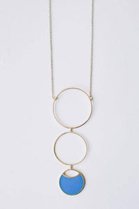 Circle Drop Necklace Blue