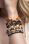 Mixed Bead Bracelet Set Brown
