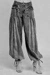 Ankle Drawstring Wide Leg Jeans - Dark Wash