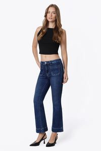 High Rise Patch Pocket Flare Jeans LV2092