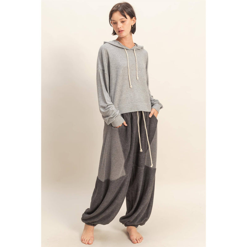 Contrasting High-Waist Sweatpants