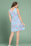 Ice Cream Print Dress - Light Blue