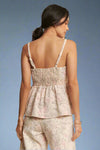 Peplum Floral Tank Top - Khaki