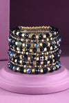 9 Set Stackable Stretch Bracelet - Black