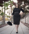 Retro-Inspired Metal Bow Belt - Navy