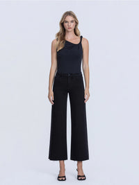 HR Raw Hem Crop Wide Leg Jeans LV30
