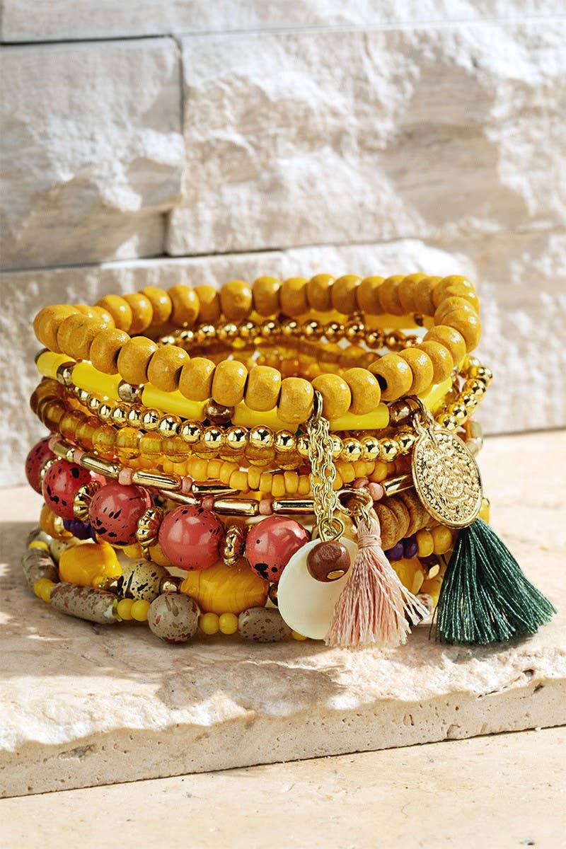 10 Layered Boho Bracelet Set - Dandelion
