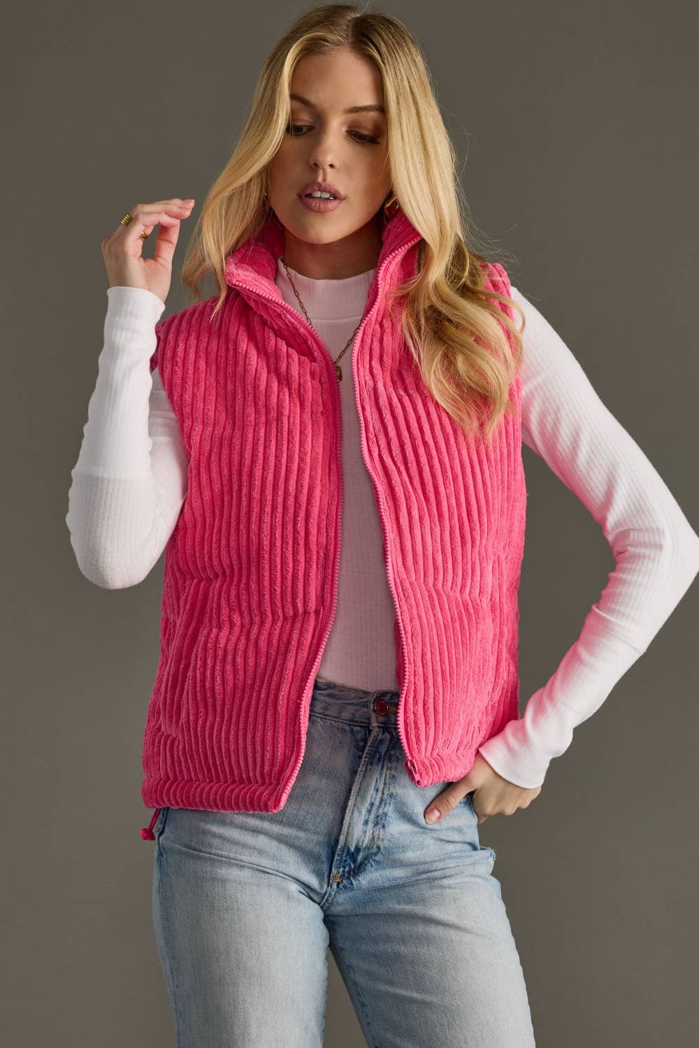 Pink Corduroy Vest