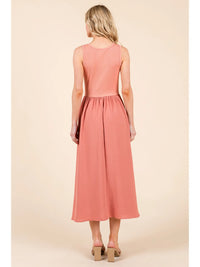 Sleeveless Midi Dress - Brick