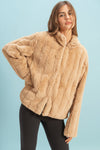 Faux Fur Jacket - Taupe