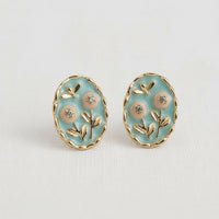 Floral Enamel Drop Earrings with Vintage Charm