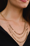 Gold & Brown Triple Layer Necklace