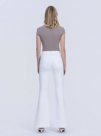 Tummy Control MR White Flare Jeans LV42