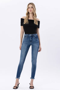 HR Distressed Hem Skinny Jeans LV41