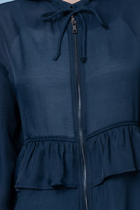 Sheer Tiered Top - Navy