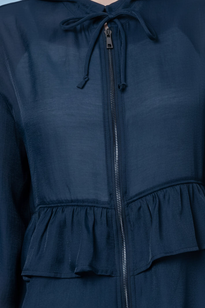 Sheer Tiered Top - Navy