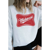 Red Midwest Graphic Sweatshirt - Heather Grey