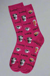Coffee Bamboo Crew Socks 9-11 - Fuchsia