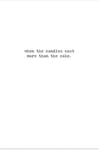 Candles Cost Greeting Card