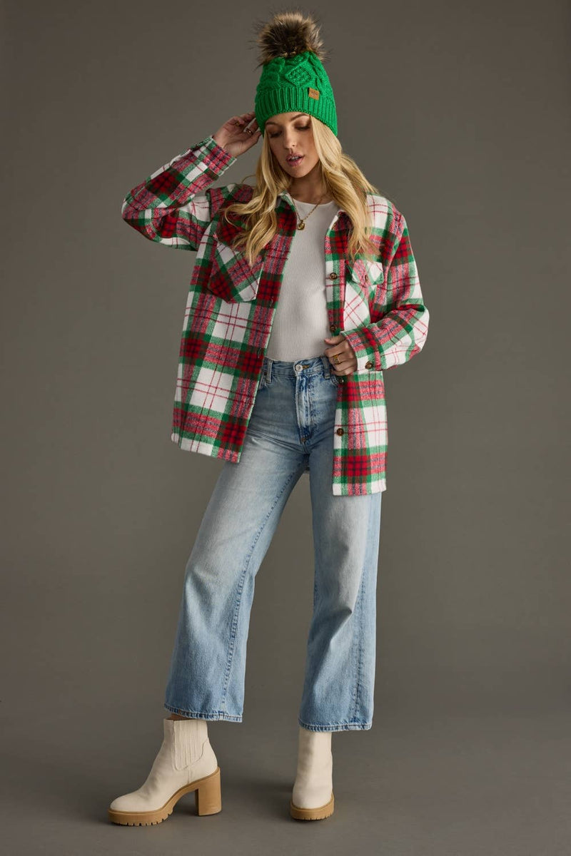 Red, Green & White Plaid Jacket