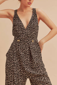 Piper Floral Jumpsuit - Black