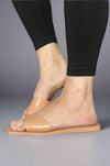 Square Toe Slide - Nude