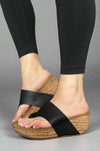 Carily Wedge Sandal - Black