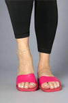 Square Toe Slide - Hot Pink