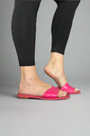 Square Toe Slide - Hot Pink