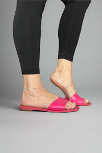Square Toe Slide - Hot Pink