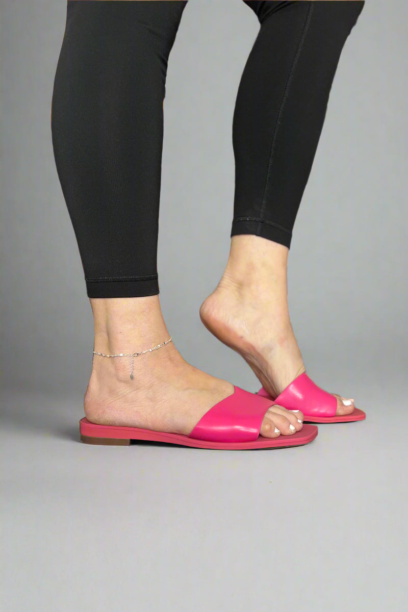 Square Toe Slide - Hot Pink