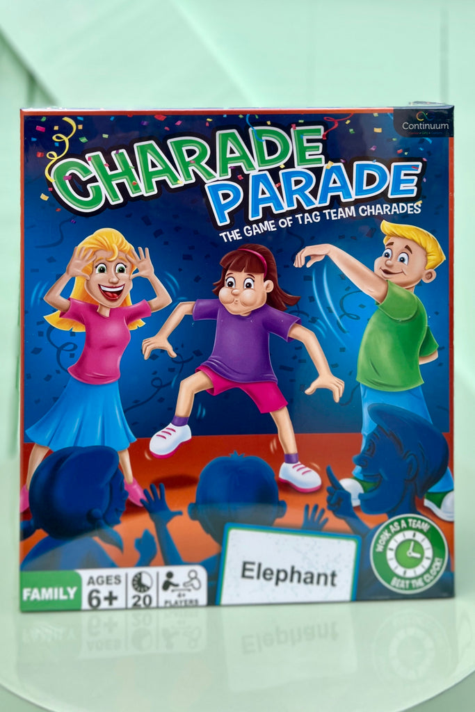 A party game of charades. For ages 6 years+.