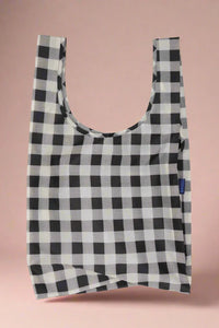 Baggu Recycled Shopping Bag - Black & White Big Check