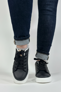 Ava Leopard Sneaker - Black