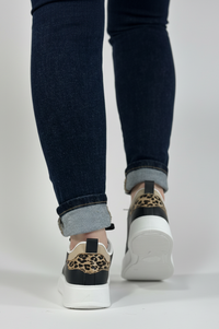 Ava Leopard Sneaker - Black