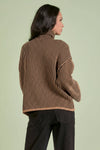 Striped Elan Sweater - Tan Black