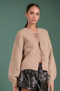 Open Front Cardigan Sweater - Macchiato