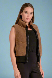 Zipper Vest - Dark Tan