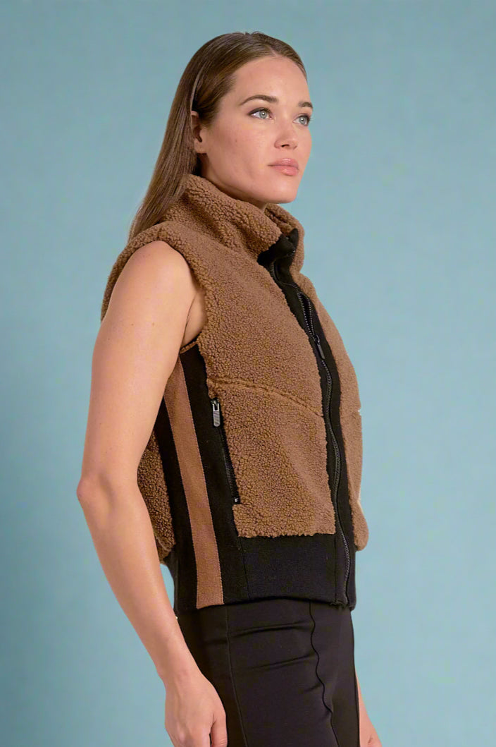 Zipper Vest - Dark Tan