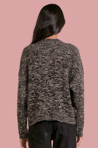 Crewneck Blanket Sweater - Black White