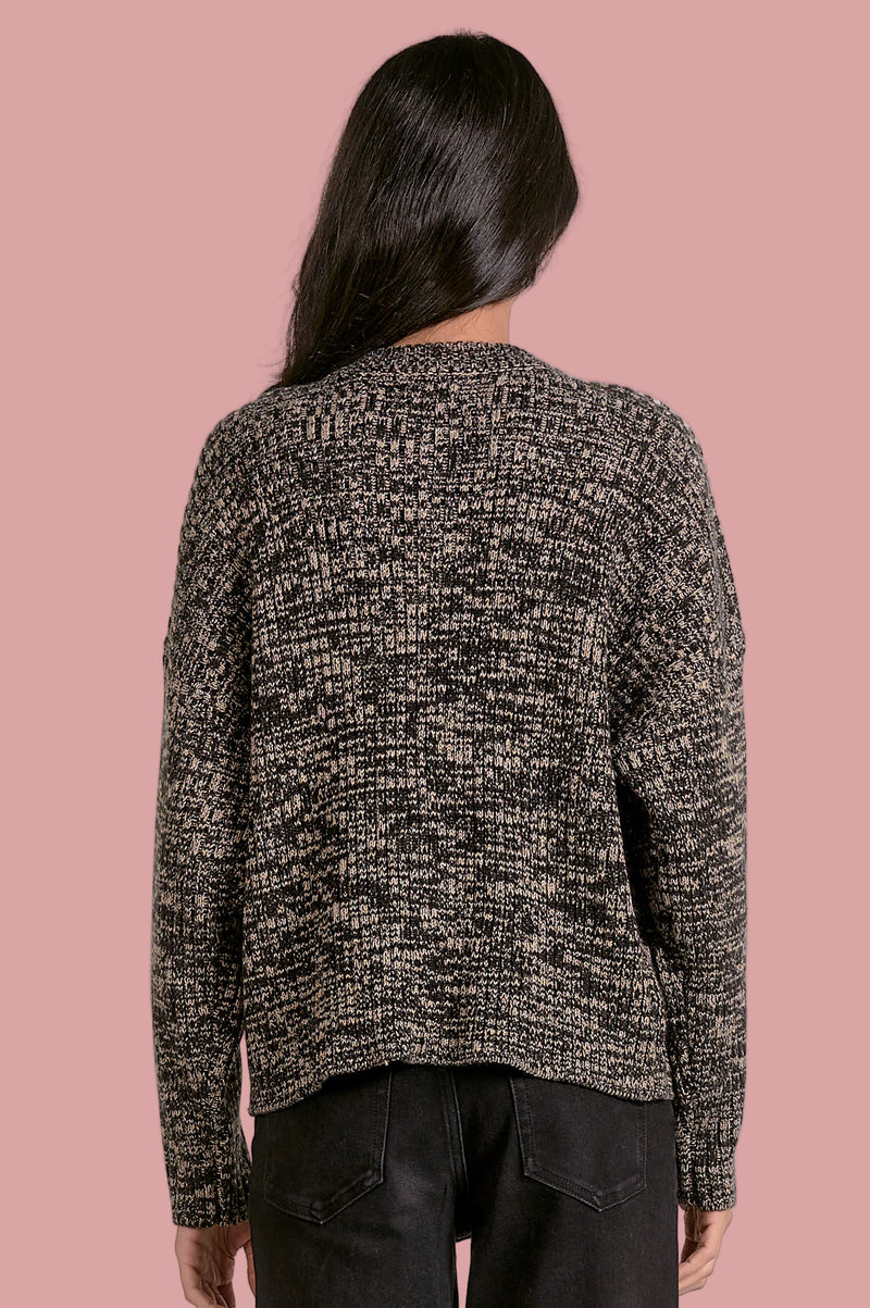 Crewneck Blanket Sweater - Black White