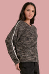 Crewneck Blanket Sweater - Black White