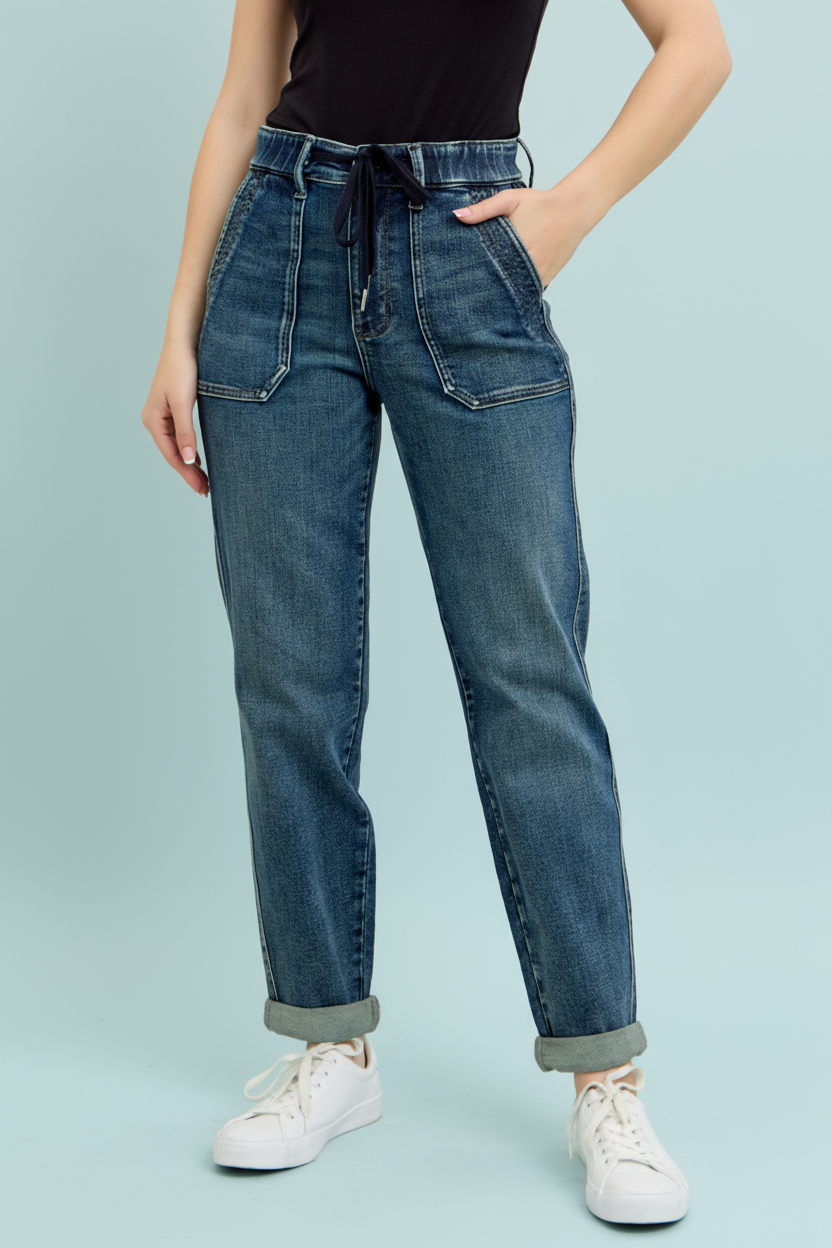 High Rise Vintage Wash Jogger - JB162