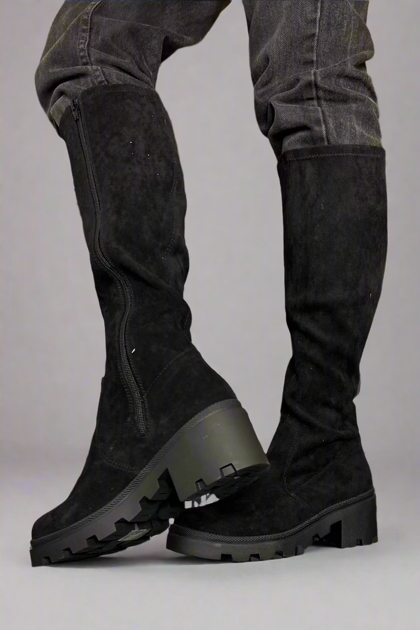 Talina Knee High Boots - Black
