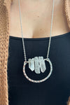 Hammered Horseshoe + Stone Necklace