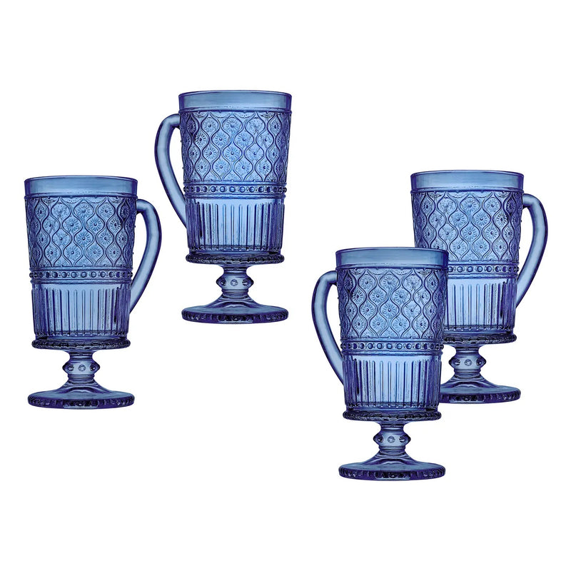 Blue Claro Footed Mug 4 Pack